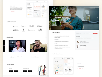 Cross Website II app care doctor features health medical patient roundglass testimonial website