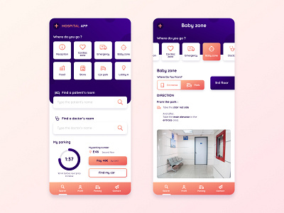 Hospital App app application design gradient hospital interface mobile startup ui ux