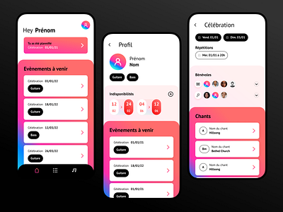 Church Planning App app application design gradient interface mobile startup ui