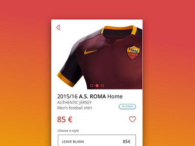 Product page app e commerce flat football interface mobile nike shirt shop ui