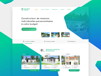 Aquitaine Habitat - Home blue build builder colors french green home house ui webdesign