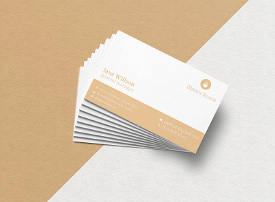 Bloom Room Business Card business card business card design business card mockup design graphic design typography