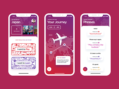 Interactive Travel Guide App UI app dashboard design education flight illustration interaction interface travel ui ux visual