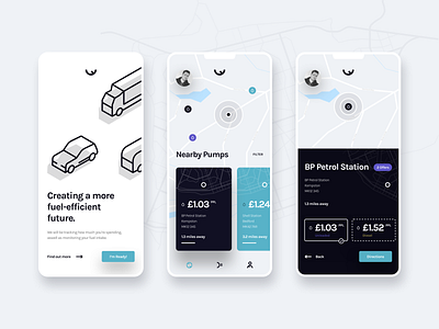 Fuel Station Companion App UI app concept dashboard design illustration interaction interface mobile ui ux visual white