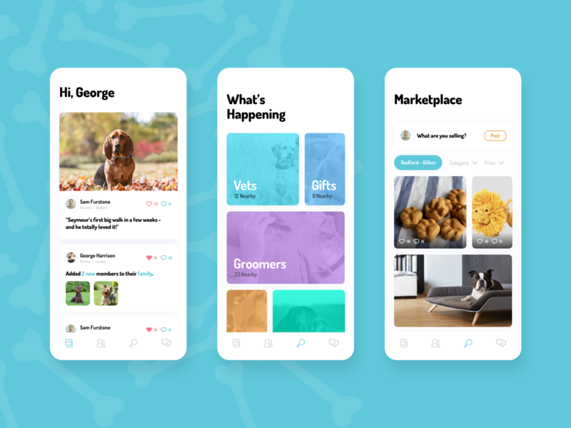 Dog Community App UI by George Henderson for Tappable on Dribbble