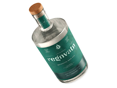 Regnvatn alchohol bottle gin logo logomark product design typographic