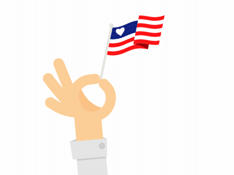 @america after effects america flag flat hand illustration love peace