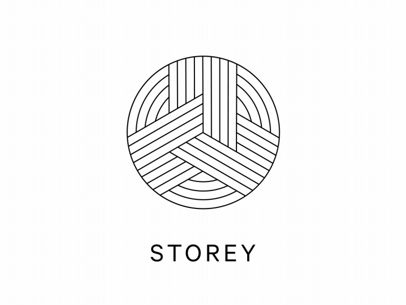 Storey — Logo Animation animation black letters lines logo type white