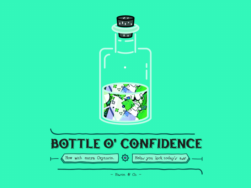 Bottle o' Confidence! 2d 3d animation bottle bubbles colour gif health mental motion shapes trippy