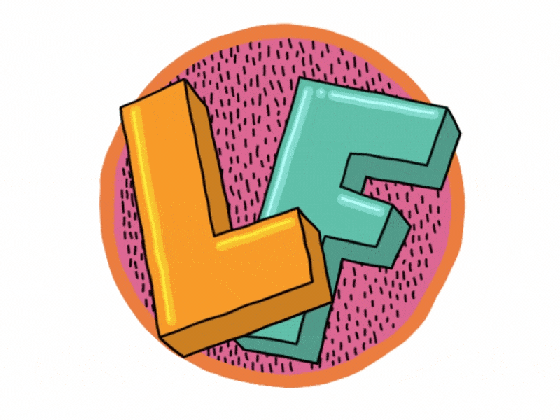 Louisa Foley logo colourful cute fun motion animation 2d 3d letters illustration logo louisafoley