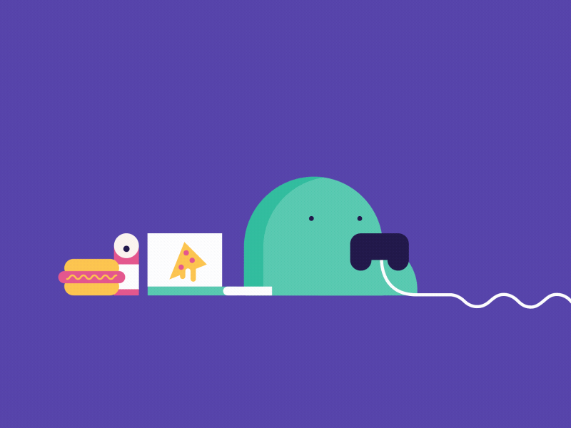 NHS - Unhealthy Lifestyles hot dog pizza old man video games character motion animation nhs