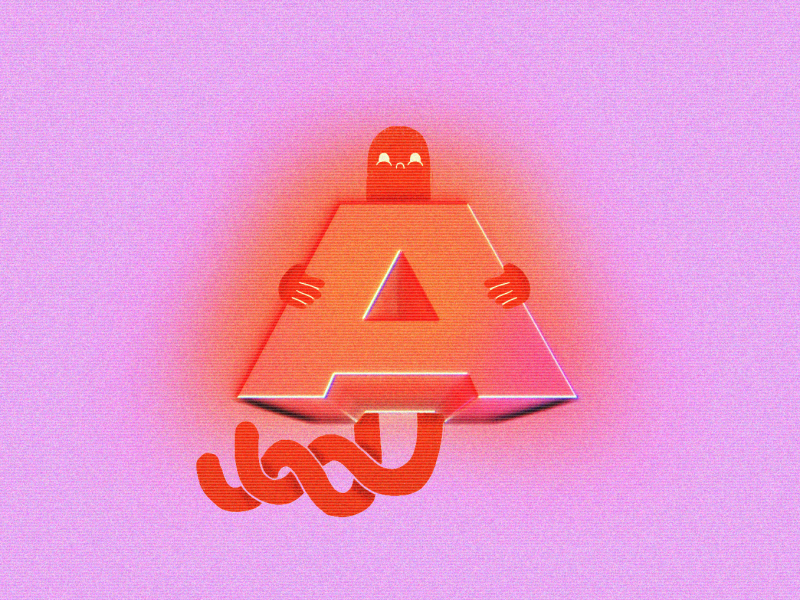A – 36 Days of Type alien orange pink typography type 80s vcr character daysoftype of days 36 a