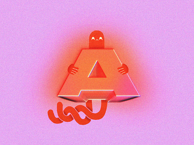 A – 36 Days of Type 36 80s a alien character days daysoftype of orange pink type typography vcr