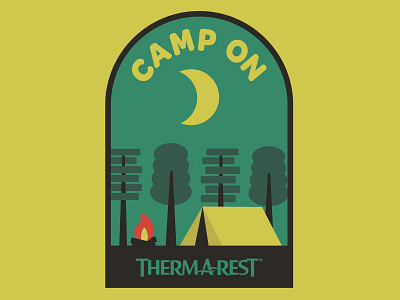 Patch Design camp on campfire camping illustration outdoors patch tent trees