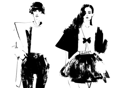 Runway Saint Laurent fashion fashion illustration girls illustration saint laurent