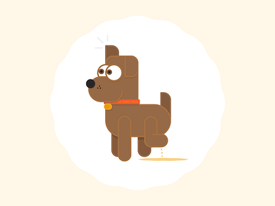 Ruh-Roh! accident dog flat illustration strokes vector