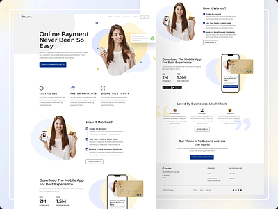 Financial Landing Page bank banking color trend colour design finance illustration landing page logo online payment typography ui uiux user experience user interface ux web web design website