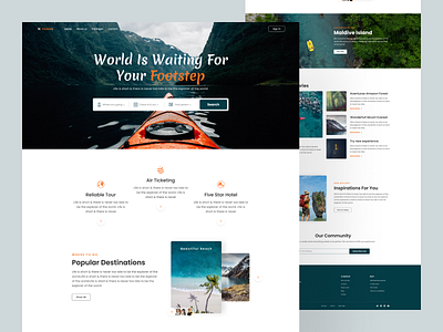 Travel Agency Landing Page agency best design best shot business design landing page minimalist travel travel agency trend trend 2021 typography ui user experience user interface ux web web design website website designm