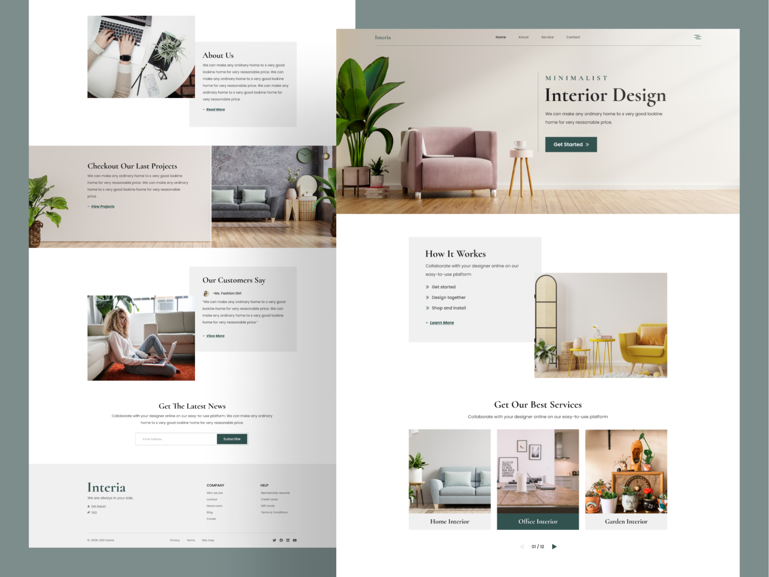 Interior Design Agency Landing Page Design by Samiul Eunus on Dribbble