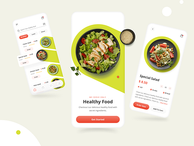 Food Mobile App Design app app design business clean design colorful design food food app food delivery ios minimal mobile mobile app mobile design restaurants trend trendy ui uiux ux