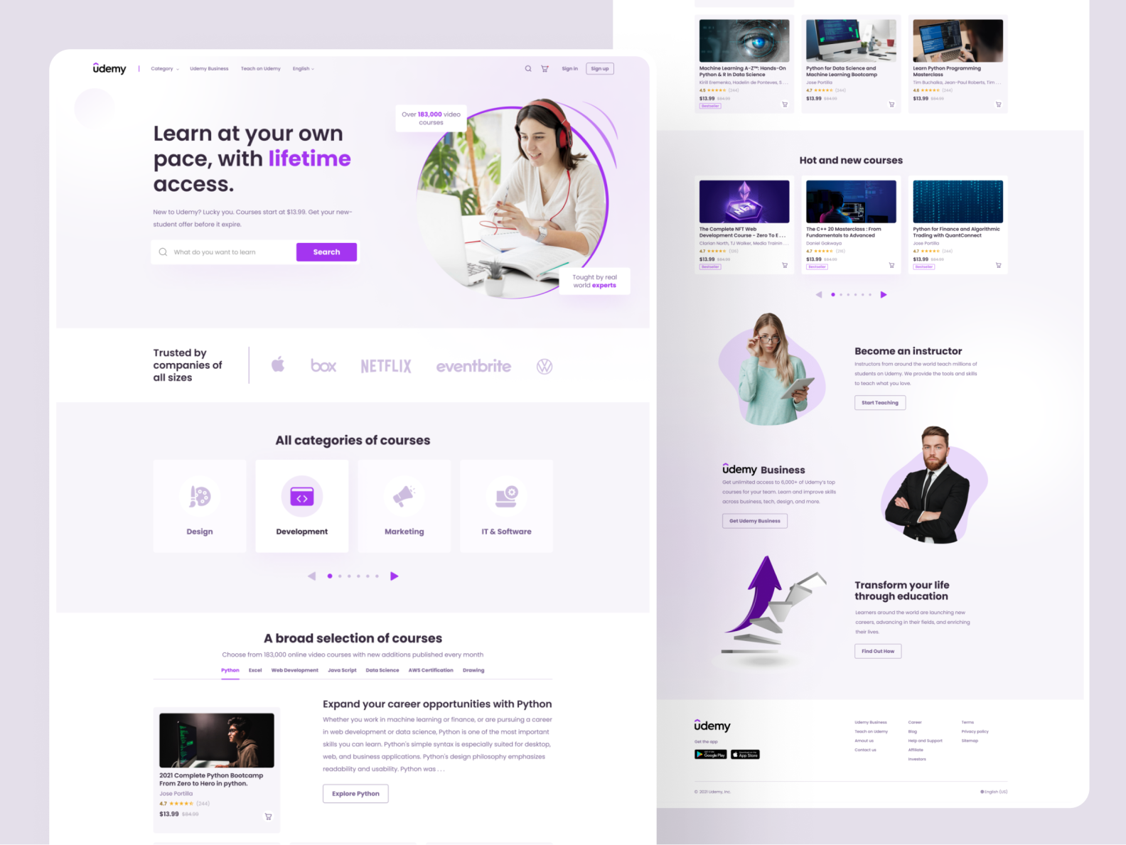 Redesign concept of Udemy landing page by Samiul Eunus on Dribbble