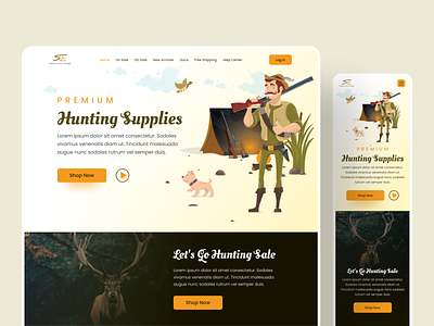 Hunting Gear Landing Page Design