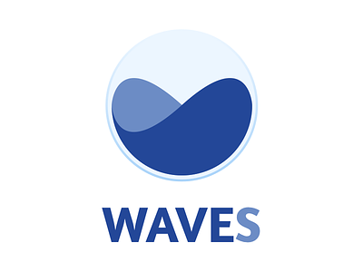 Waves app blue icon logo navy waves