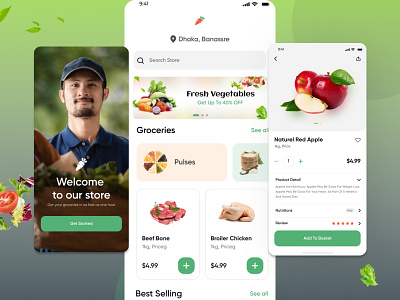 Grocery App Design branding design ecommerce ecommerce design graphic design grocery app grocery online grocery store groceryappdesign vineetjaindesign