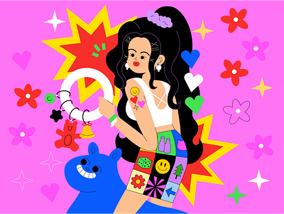 Twinkle Twinkle animation character design fashion girl icon illustration love poster ui vector