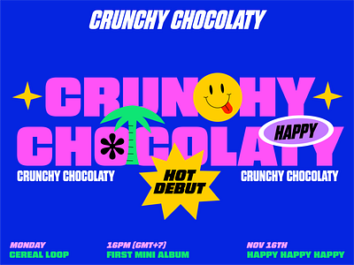 Crunchy Chocolaty animation branding character girl graphic illustration logo love musician portfolio poster typography ui