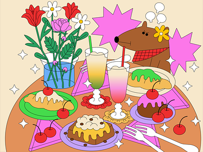 Still Here Still Life animal animation character flower food icon illustration love lovely ui vector