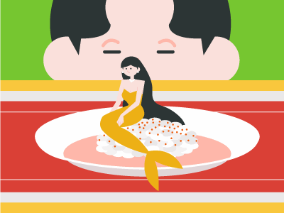 Catalena 까탈레나 boy fish food illustration japan ocean sashimi song sushi