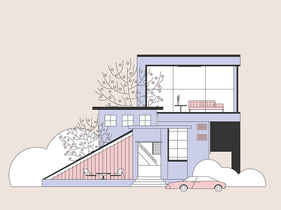 Modern house architecture art artwork design drawing graphic house house illustration illustration illustrator luxury modern spring