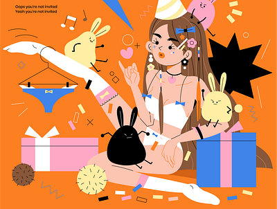 Birthday animation art birthday blog bunny character cute design girl graphic icon illustration love