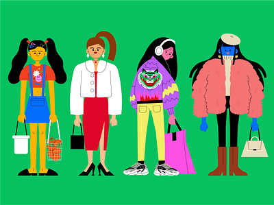 Fashion street #3 animation character clothes design fashion girl illustration infographic love outfit ui vector