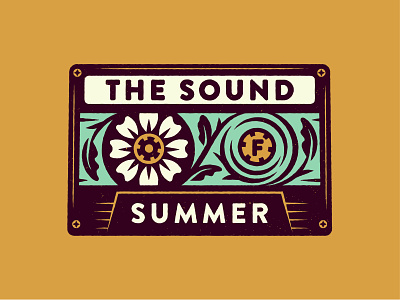 The Sound of Summer cassette floral illustration sound spoonspear summer texture type typography vintage
