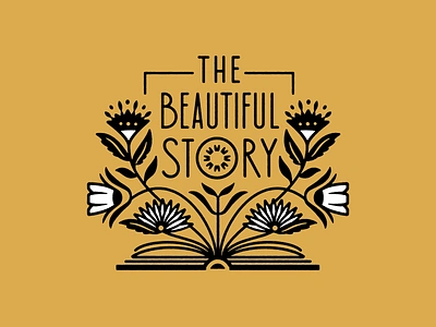 The Beautiful Story Series book floral flower illustration leaf lettering line pages series sermon story type typography yellow