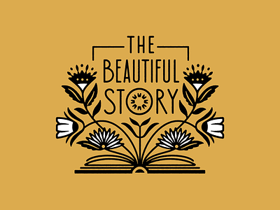 The Beautiful Story Series book floral flower illustration leaf lettering line pages series sermon story type typography yellow