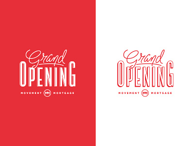 Grand Opening branding g grand opening mortgage red type typography