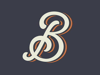 B b cream custom letter lettering orange script