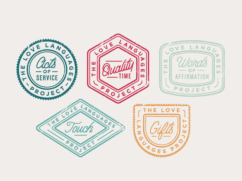 Love Language Badges by Mandie Spear on Dribbble