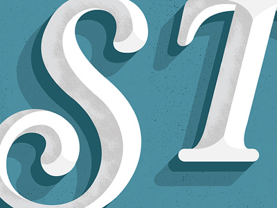 Chiseled Texture chiseled custom dimensional letter s serif shadow t texture typography