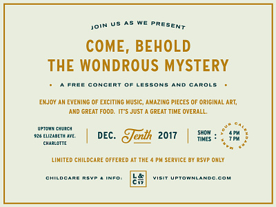 Lessons & Carols 17 christmas concert event invitation layout type typography