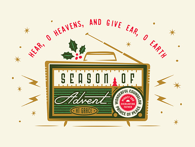 Advent advent christmas design event illustration radio retro typography vintage