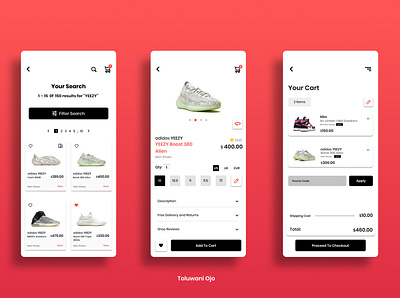 Shoe E-commerce App UI Design app design e commerce search page shoes ui yeezy