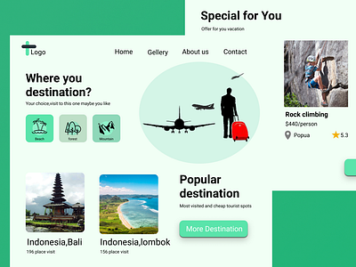 Traveling site landing page UI concept