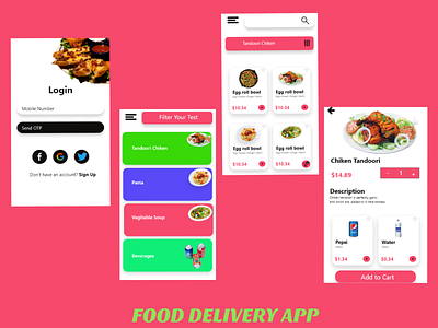 Food Delivery Mobile App UI Concept login design login page login screen mobile app mobile app design mobile ui ui uidesign uiux