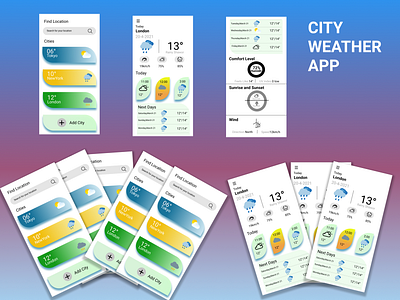 City weather app design design homepage design mobile app mobile app design mobile design mobile ui ui uiux weather app weather forecast