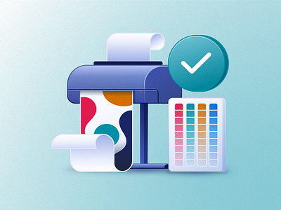 Color Proofing Icon color design icon illustration printer proof
