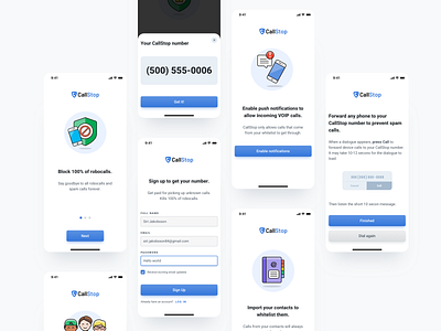 CallStop Onboarding app design mobile mobile app onboarding onboarding screens ui ui design ux ux design